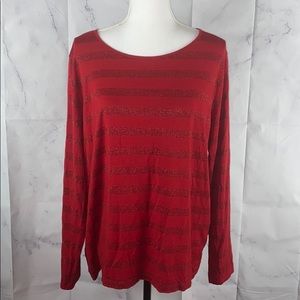 Talbots Sparkly Long Sleeve Metallic Shirt 1X